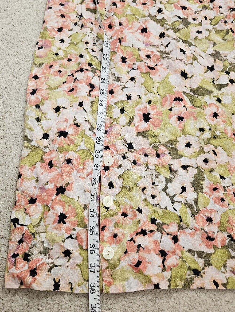 J Jill Linen Shift Dress Floral Sleeveless Pockets Watercolor Womens M Coastal - Picture 7 of 11